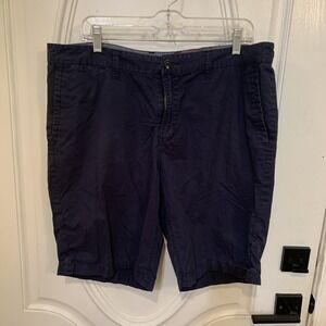 1901 Shorts Mens 38 Navy Flat Front Bermuda Cotton Pockets Outdoor Casual Golf‎
